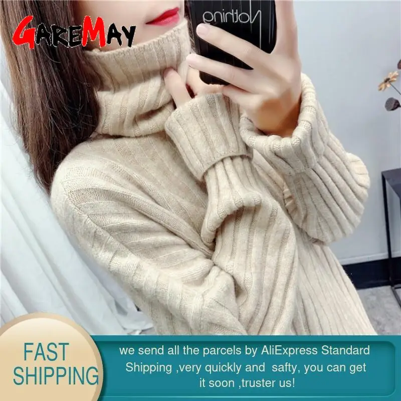 Теплые женские свитера с высоким воротом 2022 зимние топы для женщин Повседневный