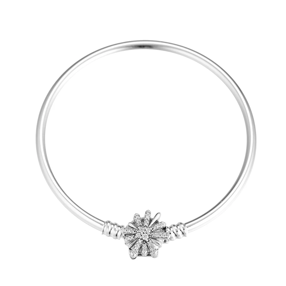 

Bracelet For Women Pulseras Mujer Snow Flake Bangle Bracelets 925 Sterling Silver Jewelry Femme Pulseira Plata de ley Armband