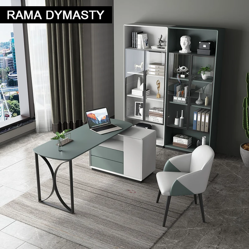 

Home Office Computer Desk With Hutch Shelf Writing Study Table Laptop Desk With 5 Tier Bookshelves Multipurpose PC Workstation