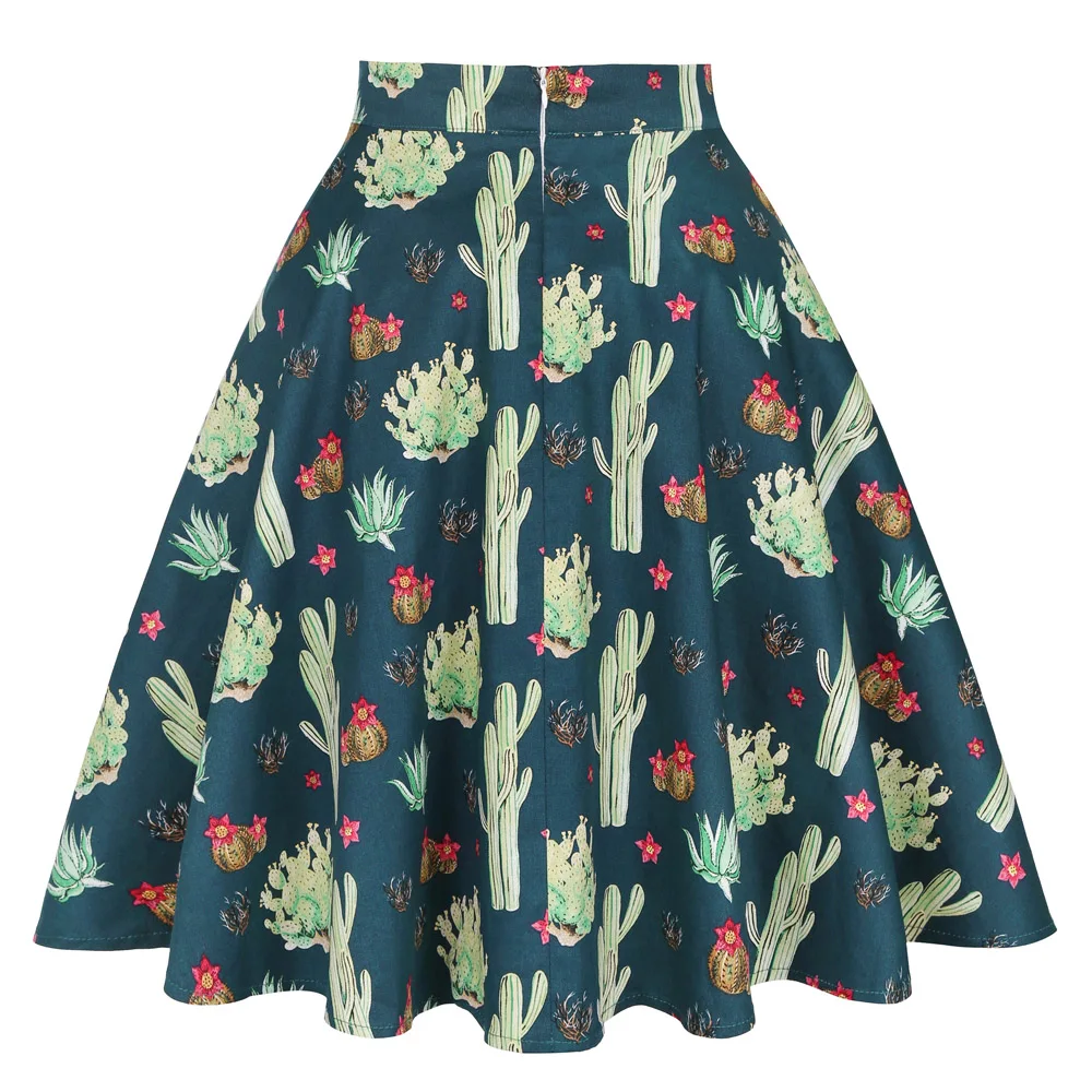 Летняя хлопковая юбка в стиле Одри Хепбёрн с завышенной талией | Женская одежда