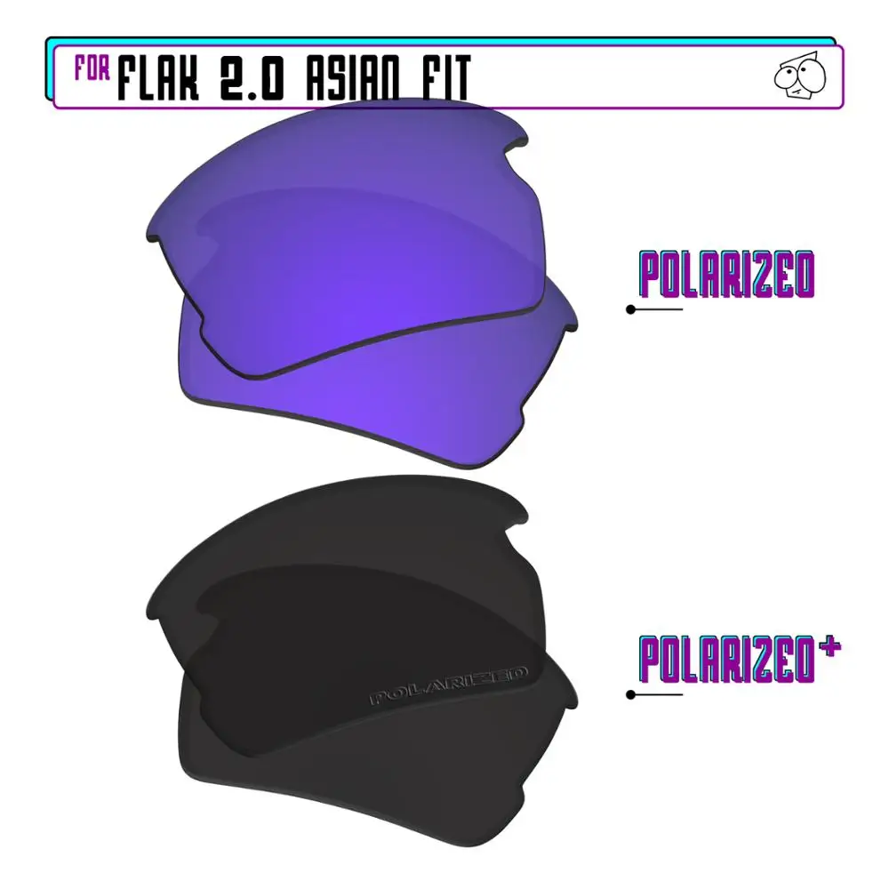 

Поляризованные Сменные линзы EZReplace для солнцезащитных очков Oakley Flak 2,0 Asia Fit (AF)-BlackP Plus-PurpleP
