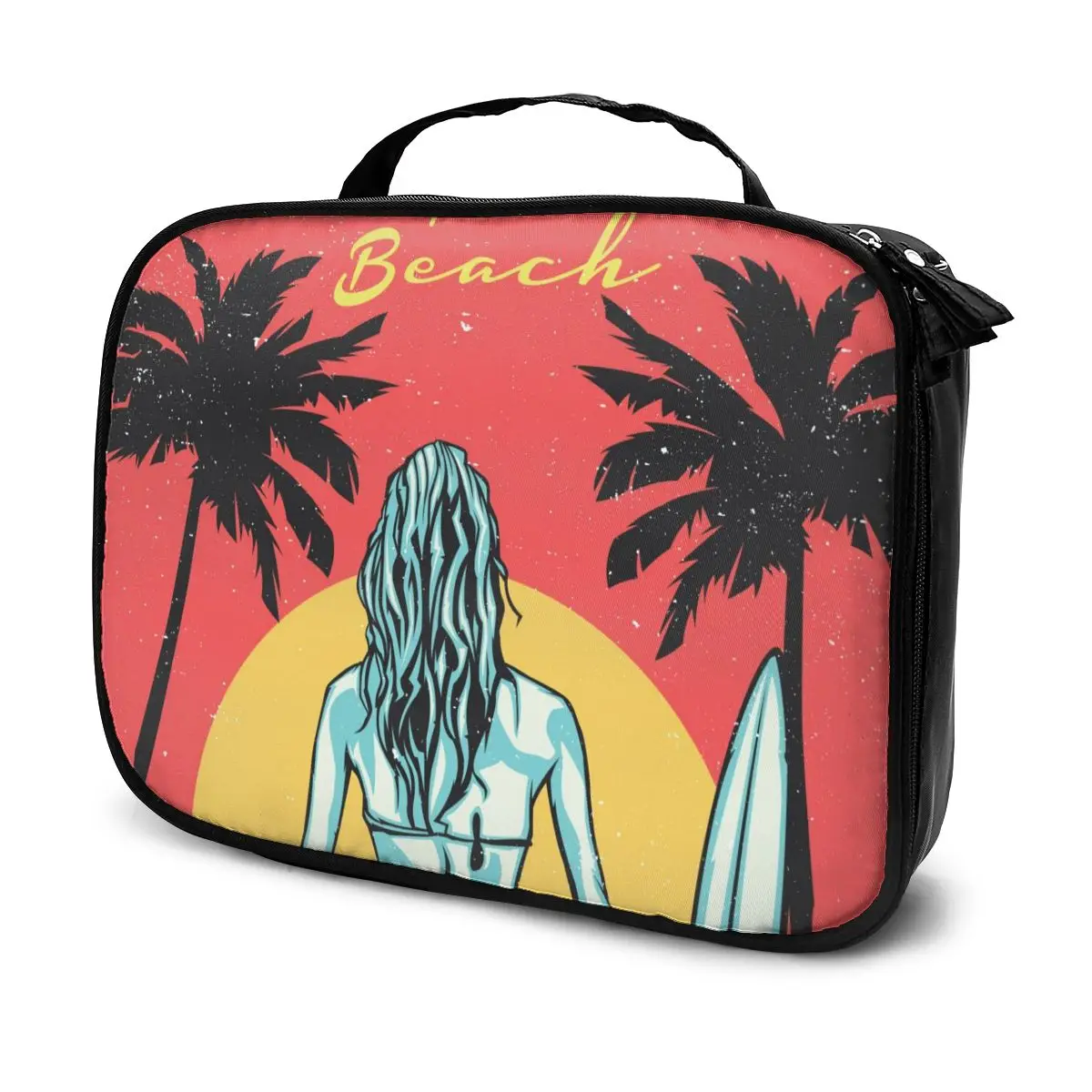 

Women Cosmetic Bag Girl With Surfing Board Multifunction Travel Makeup Bag Grooming Kit Girl Toiletries Organizer Case