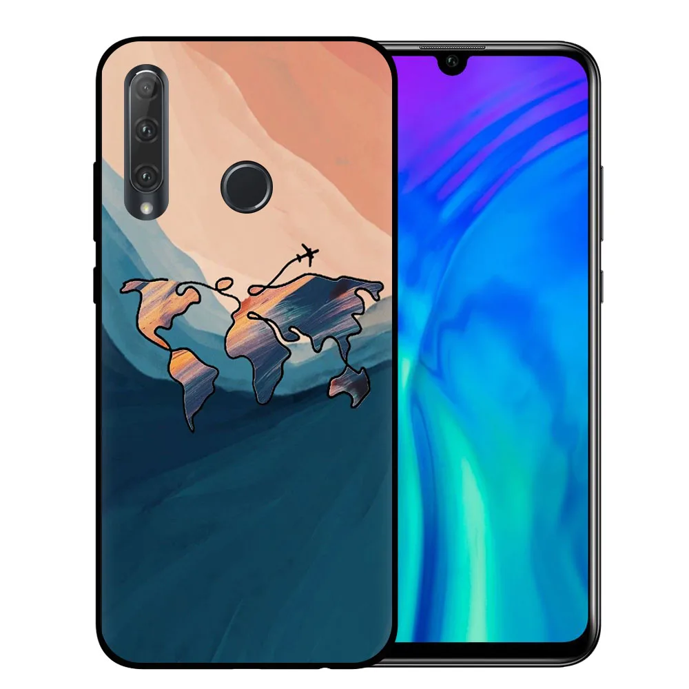 Мягкий силиконовый чехол для телефона Huawei Honor 10 20 Lite Pro 10i 8X 8C 9X P30 World Map Travel