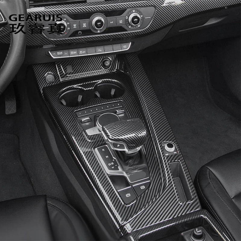 

Car styling For Audi A4 B9 A5 Carbon fiber Rear vent Air Outlet decoration Frame Covers Stickers Trim Interior Auto Accessories