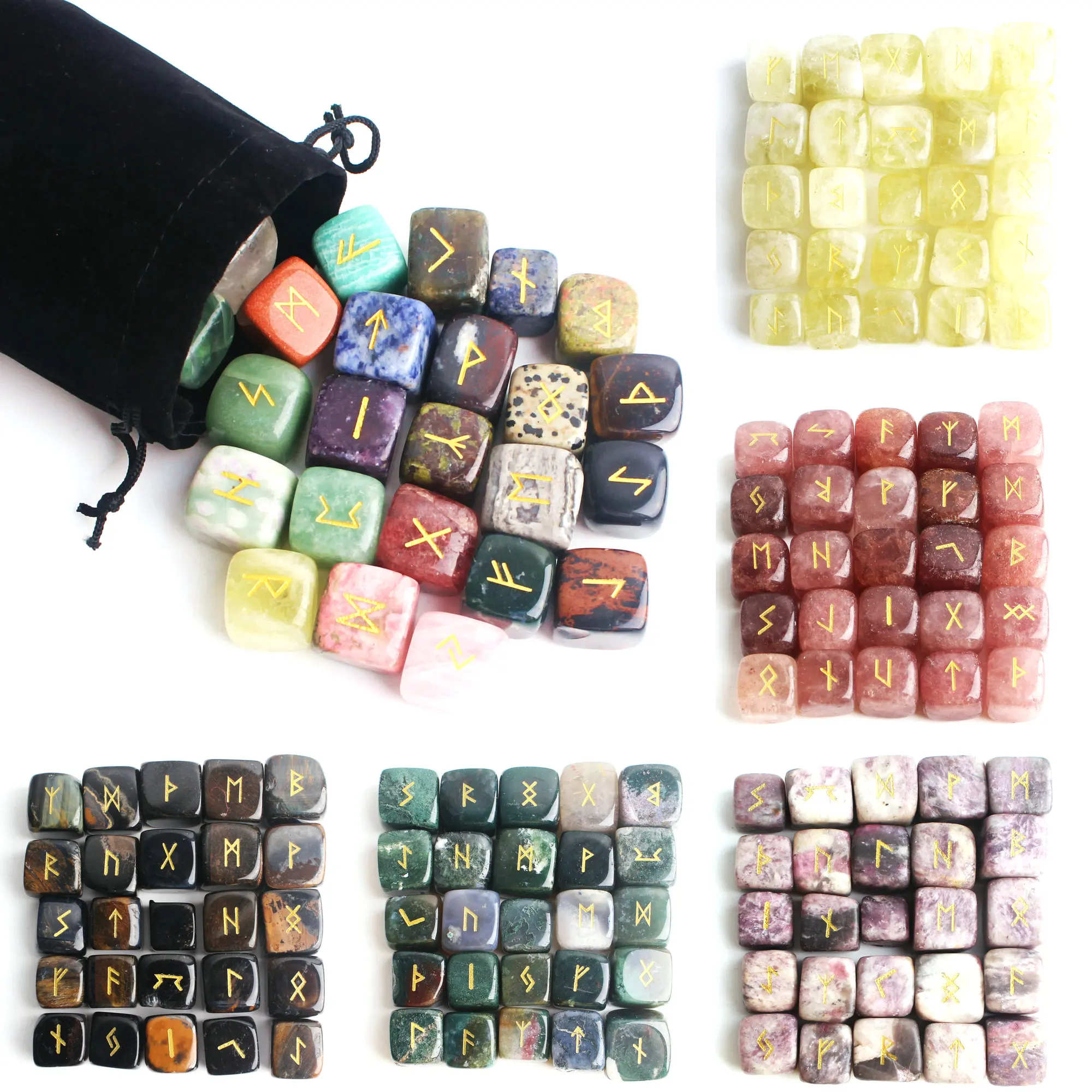 

Натуральный кристалл чакры, рунический камень квадратной формы, опавшие руны, камень, полированный драгоценный камень, гравий, исцеляющий а...