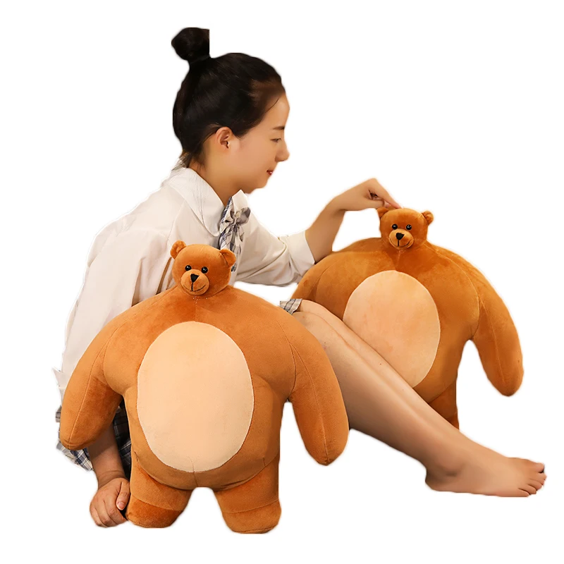 1PC 47cm Tiny Head Teddy Bear Stuffed Plush Toys Small Big Muscle Body Boyfriend Hug Pillow Halloween Cushion Birthday | Игрушки и хобби
