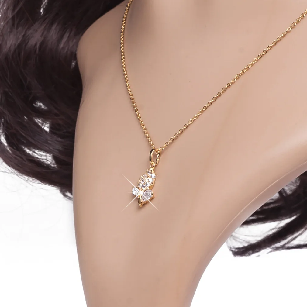 Популярные 925 мозаичный Циркон роза цветок кулон модная цепочка ожерелье модное