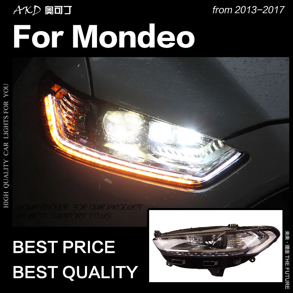 АКД стайлинга автомобилей для Ford Fusion фар 2013 2016 Mondeo светодиодный налобный фонарь H7