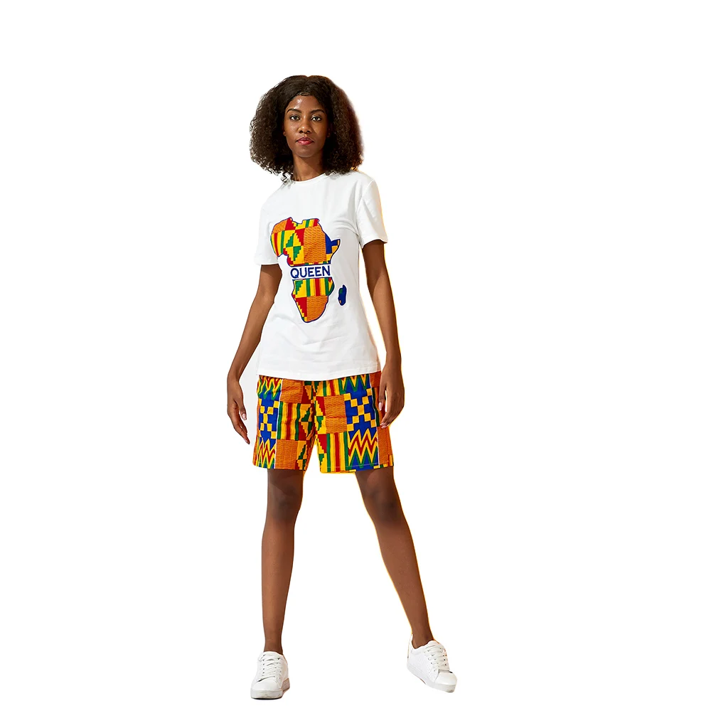 women set Африканская одежда для пары, африканская традиционная печать, kente, одежда для пар, Африканский материал, хлопок, Дашики, африканская одежда для пар - Цвет: women set