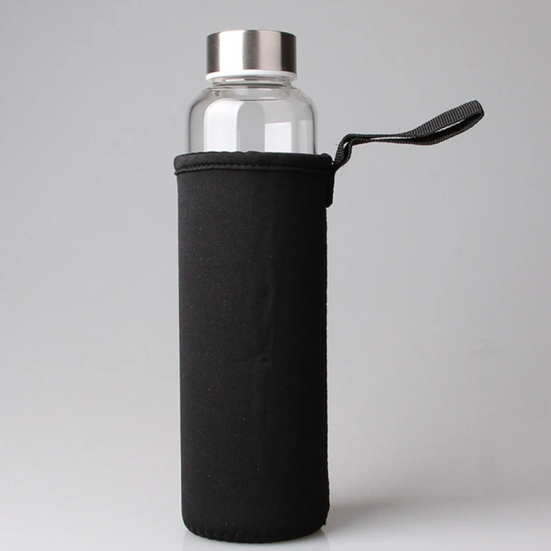 Уличная портативная Изолированная стеклянная бутылка для воды 550 мл сока чая