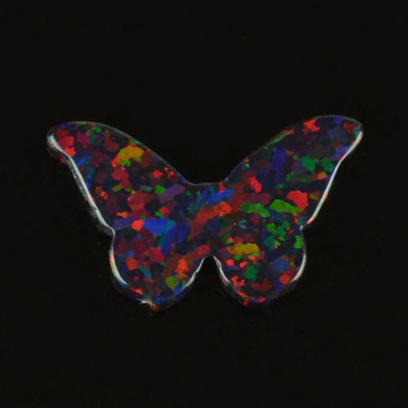 Wholesale price butterfly shape synthetic opal OP71 black loose stone for women girl necklace in 78 colors | Украшения и