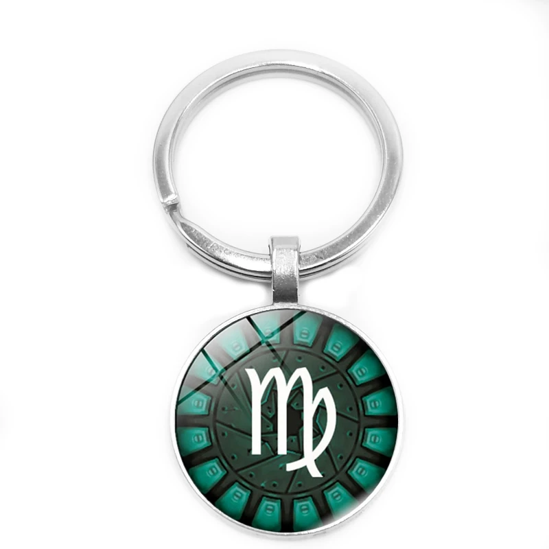 Нагрев! 12 созвездий зодиака брелок для ключей Ретро Aries Gemini на сезон