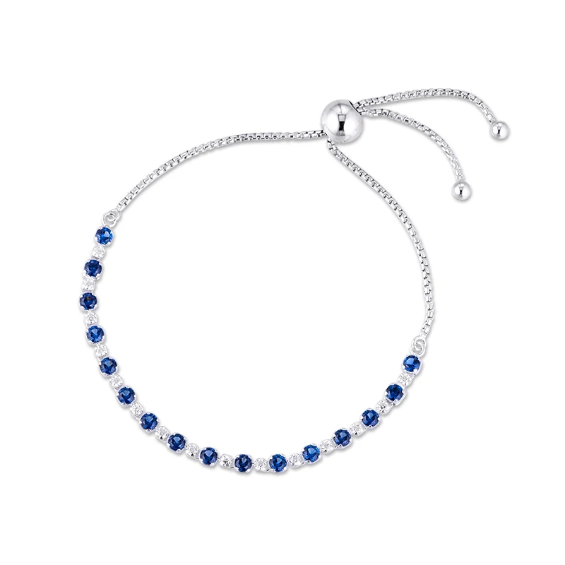 

Blue & Clear Sparkle Slider Bracelet Sterling Silver Jewelry for Woman Wedding Bracelets For Jewelry Making