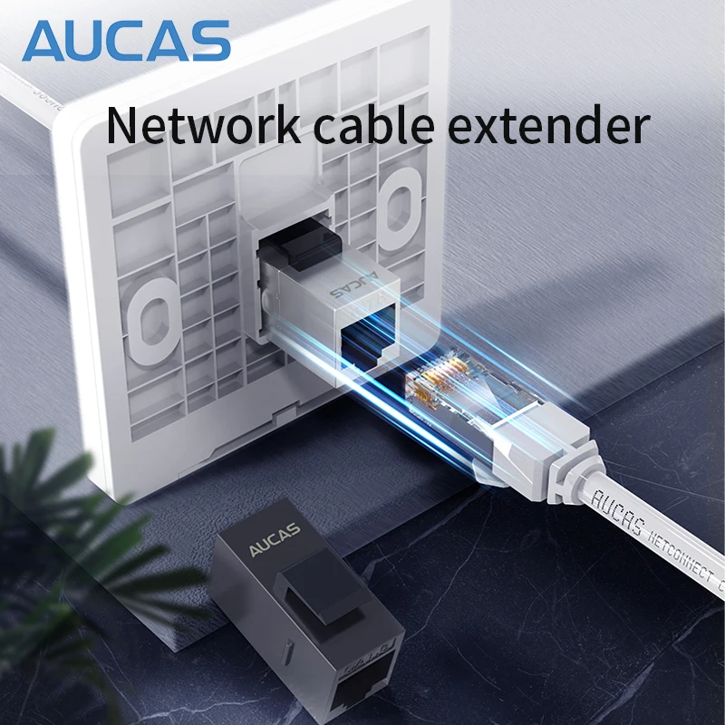 AUCAS CAT5E CAT6 FTP RJ45 Coupler Wall Outlet Modular 8P8C Cable Joiner Extender Adapter Shielded Gold Plated Network | Компьютеры и