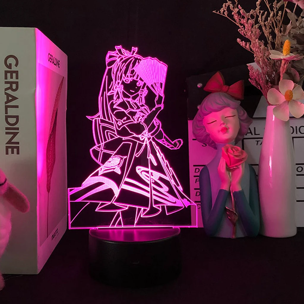 Ночной светильник Genshin Impact Ayaka Аниме игра фигурная лампа для вечерние ринки декор