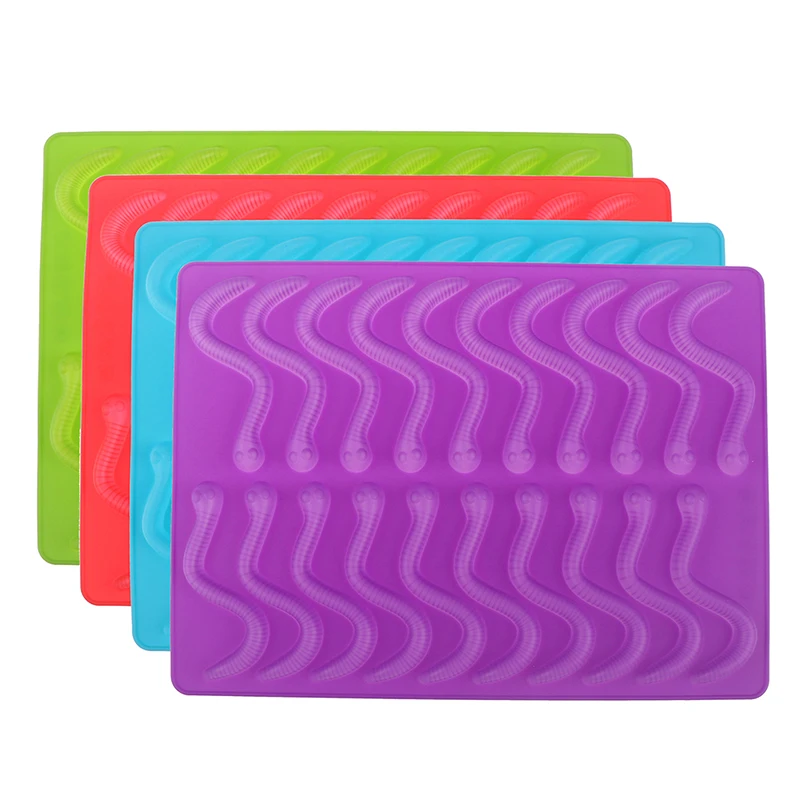 20 полости силиконовый клейкий змея черви медведь формы конфеты желе емкость для