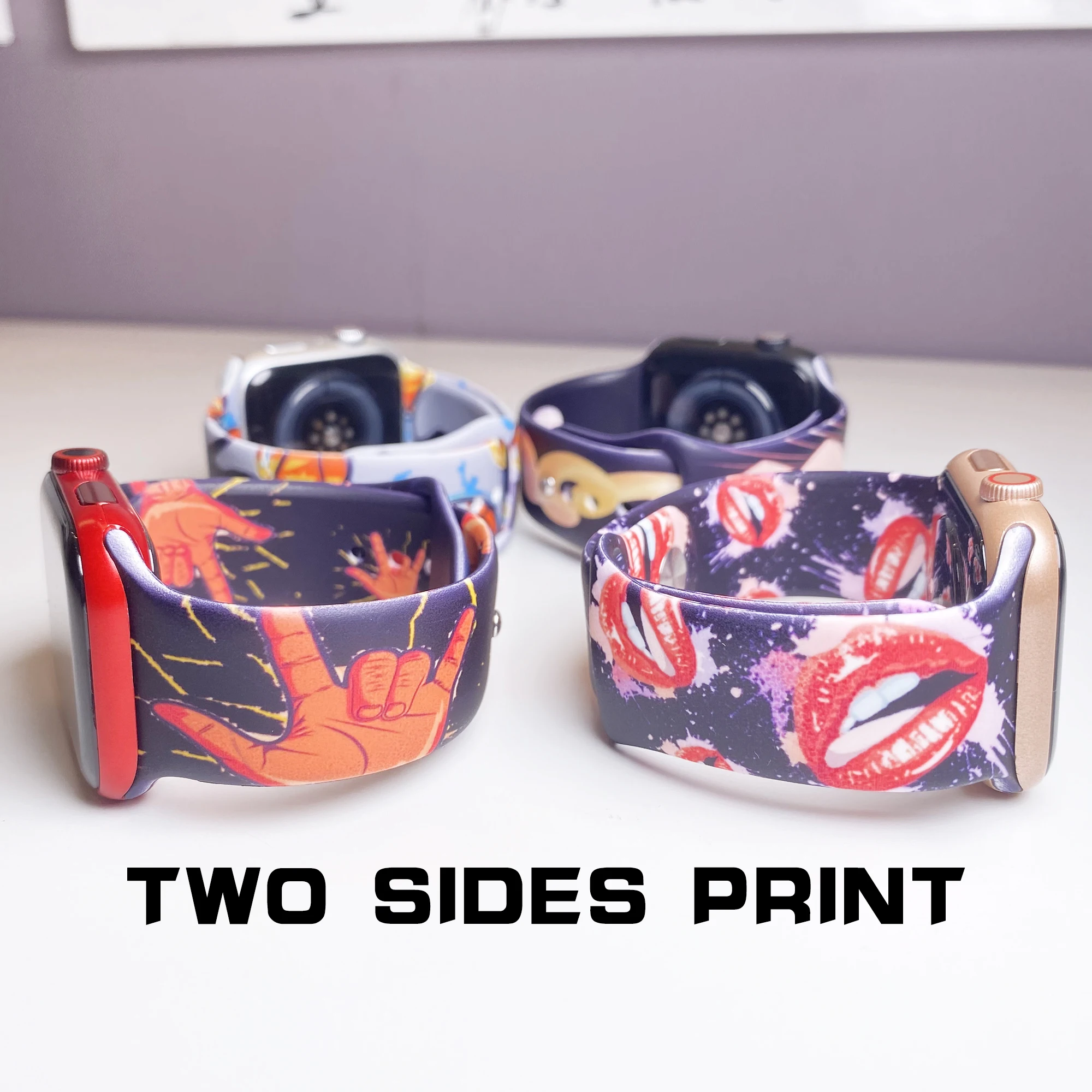 Sport Leopard Sun-Flower Silicone Rubber Strap Band For Apple Watch Band Iwatch 6 7 Series 654321 38mm 40mm 42mm 44mm