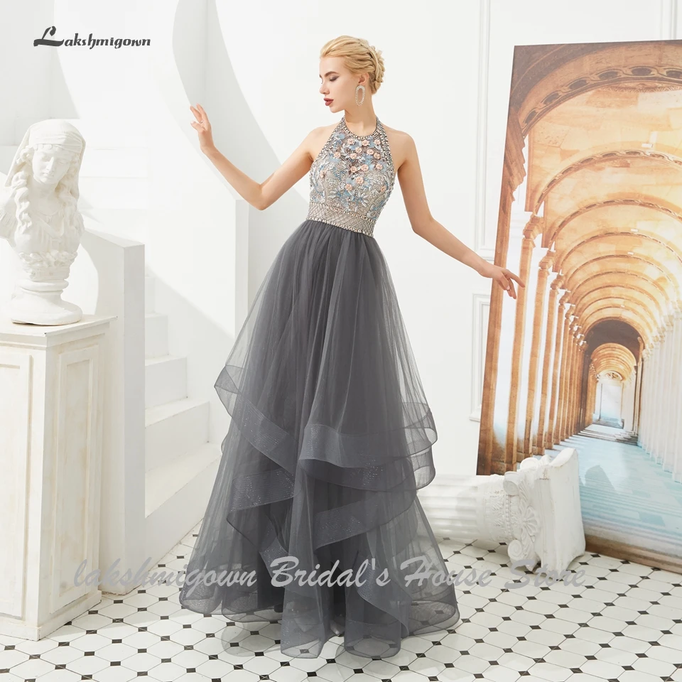 Lakshmigown Холтер Кристалл Длинные Выпускные платья 2019 Vestidos de gala спинки сексуальные