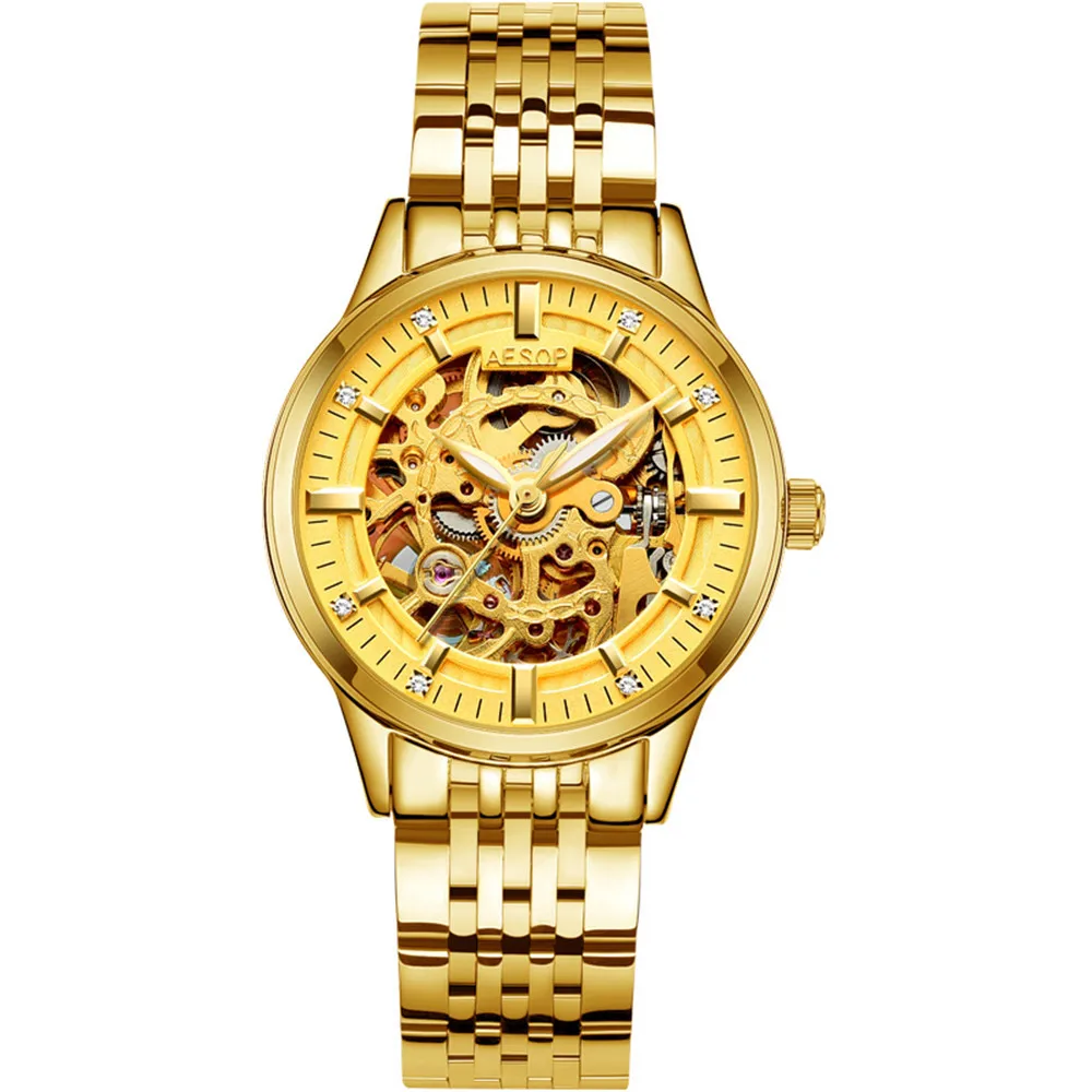 Relojes Mujer AESOP Skeleton Tourbillon Watch Women Automatic Mechanical Sapphire Wrist Watches Female Clock Relogio Feminino