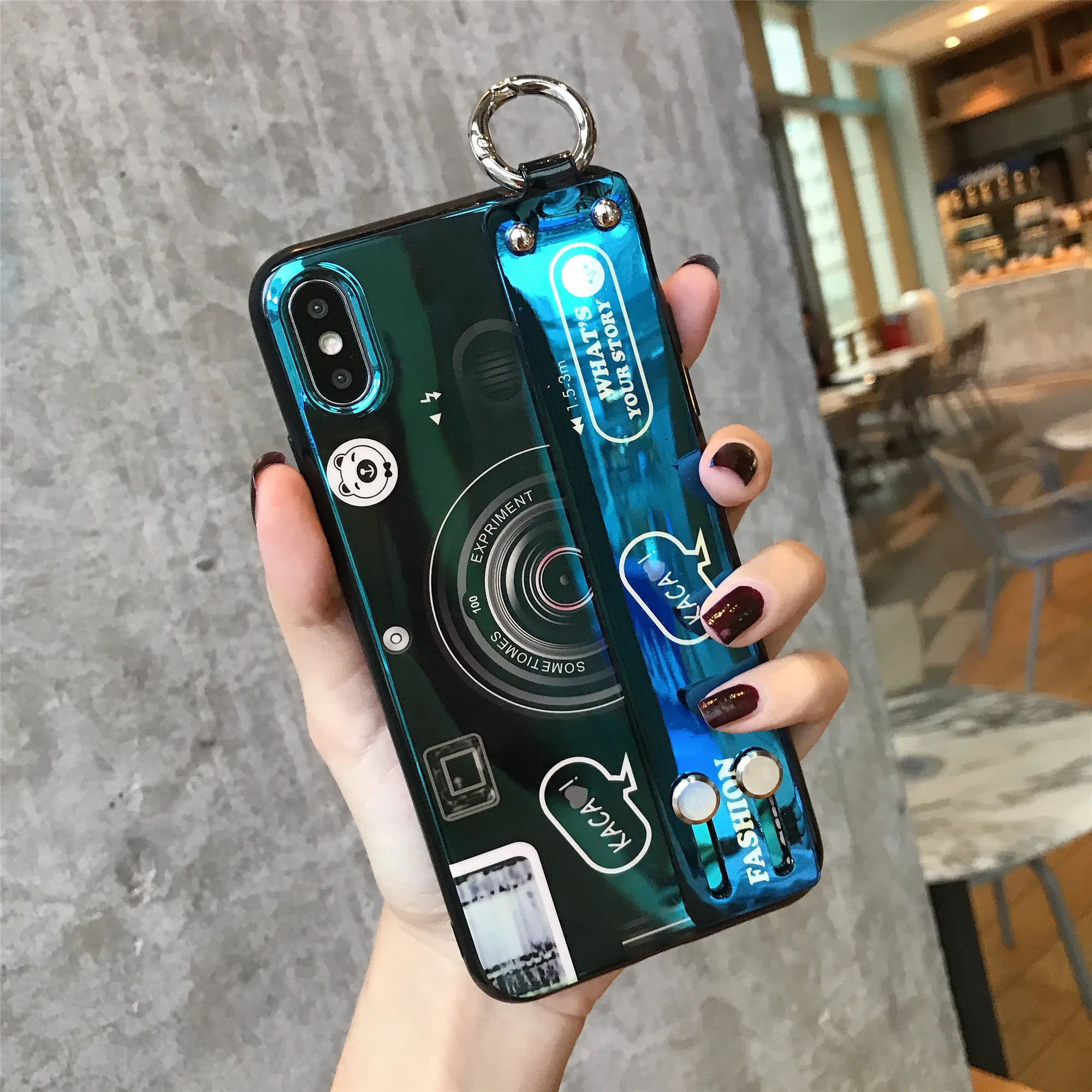 Ретро Камера 3D ремешок Стенд держатель мягкий ТПУ чехол для телефона samsung Galaxy A70 A60