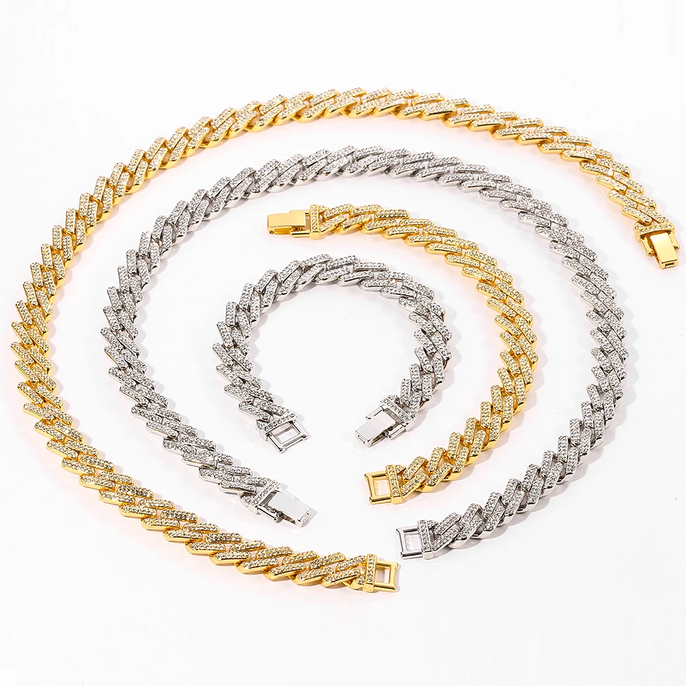 Хип-хоп сверкающие стразы толщиной браслеты из нержавеющей стали ювелирные