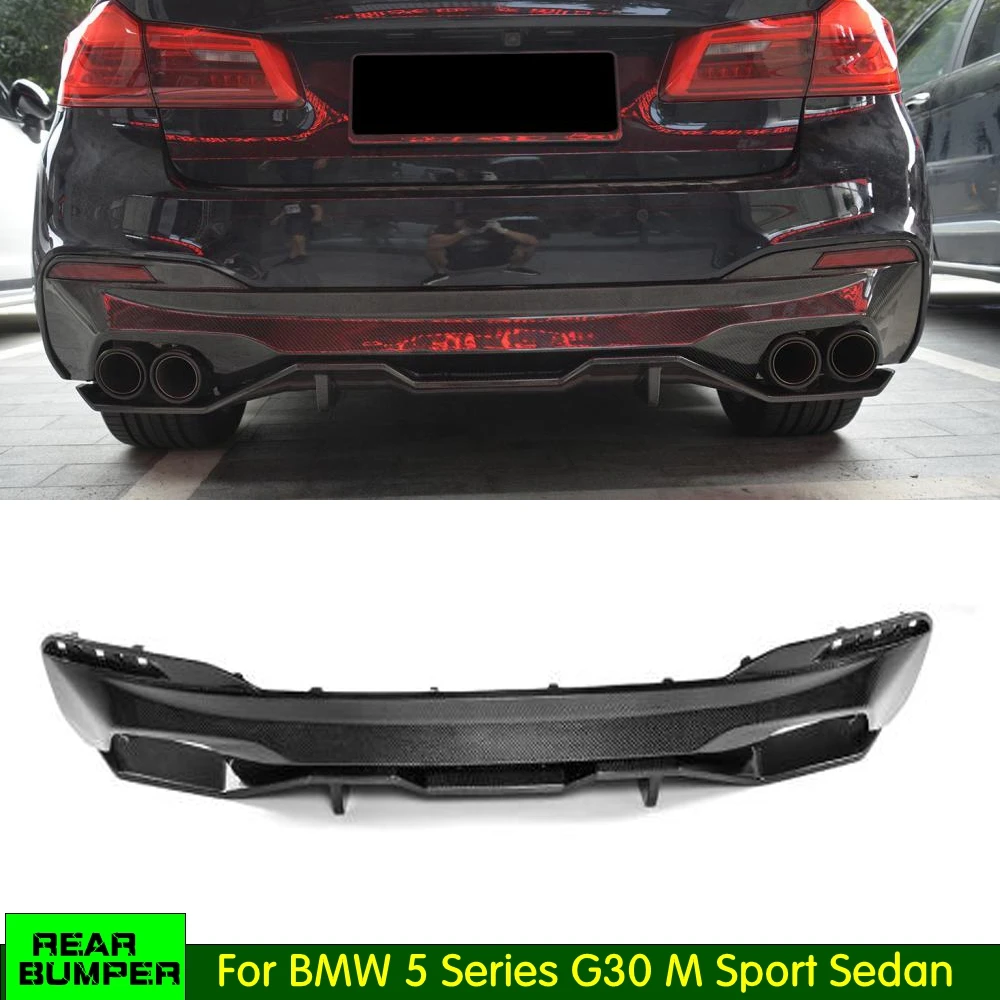 Углеродное волокно двойной диффузор губа на задний бампер спойлер для BMW 5 серии