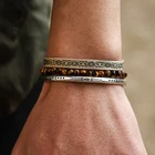 Браслет мужской Регулируемый из серебра 925 пробы с тигровым глазом