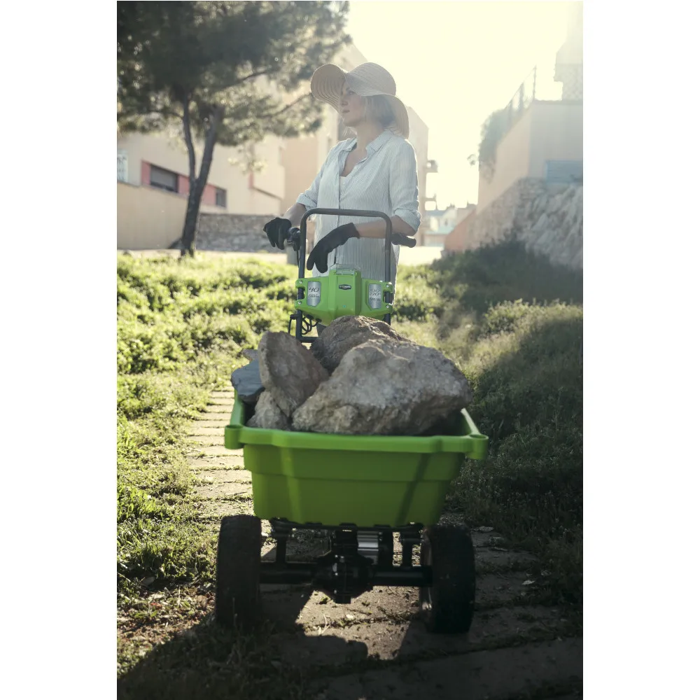 Садовая тележка самоходная Greenworks G40GCK4 40V 106 л с 1хАКБ 4 А.ч и ЗУ|Садовые тележки| |