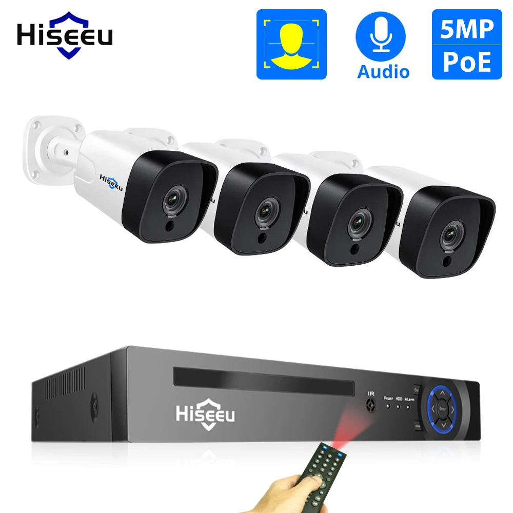 Камера видеонаблюдения Hiseeu 8 каналов 5 Мп POE NVR H.265|Система наблюдения| |