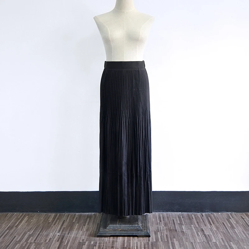2019 мусульманская модная юбка большого размера однотонная плиссированная с