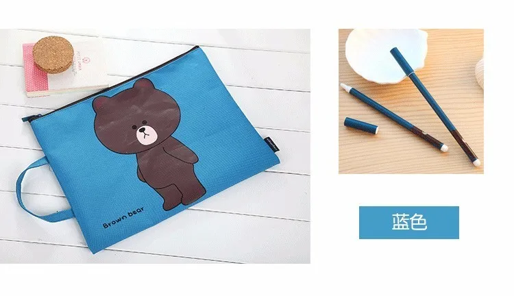 1 шт. kawaii bear папка для документов сумка большая емкость A4 Оксфорд для хранения бумаги канцелярские принадлежности padfolio