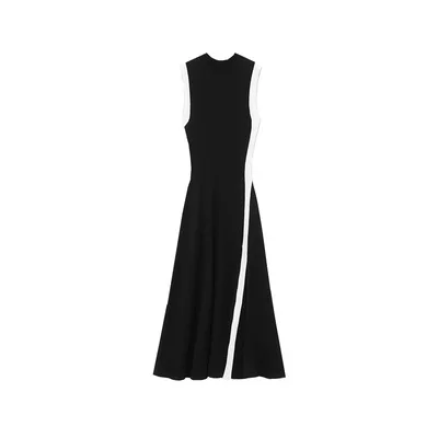 

Fadan m family dress 2021 spring and summer color matching split slim knit long skirt