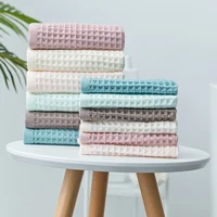 1pc 100 cotton soft face towels for adults plaid hand towel face care bathroom tools sport waffle hair towel 3434cm