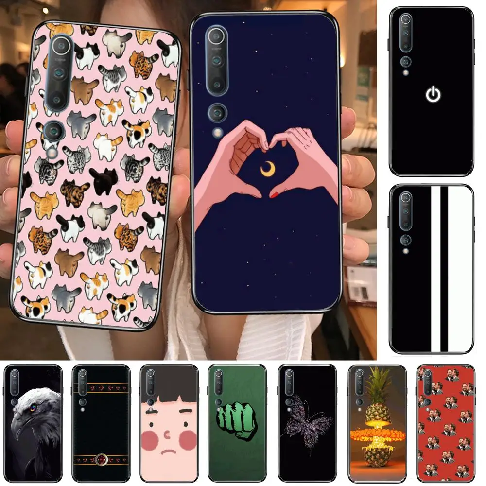 

Phone Case For Xiaomi Mi11 5g 10 Liti Ultra 9Pro SE 3 8 Note Anime Black Cover Silicone Back Pretty Tpu Shockproof