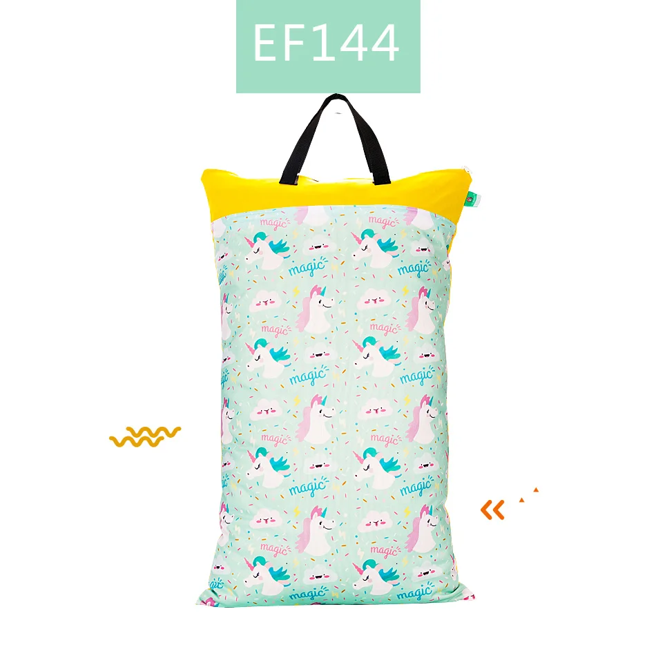 EF144 Elinfant 1 шт. большой висящий влажный/сухой мешок для тканевых подгузников, вкладышей, подгузников, белья с двумя молниями водонепроницаемый мешок для подгузников - Цвет: EF144