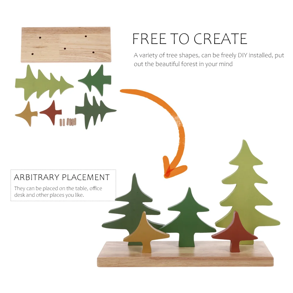 

1pc Forest Tree Decors Wooden Desktop Adornments Festival Craft Ornaments