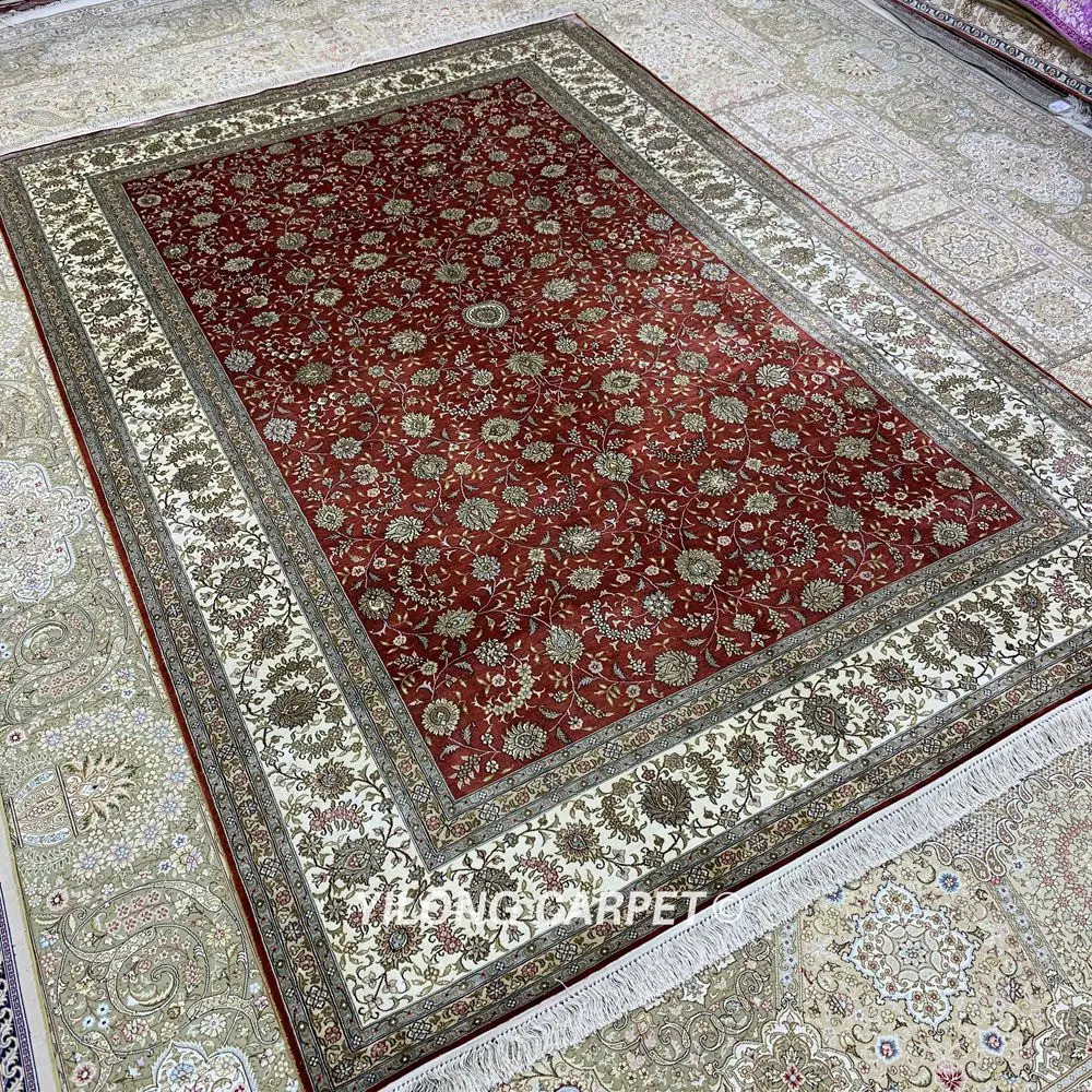 Yilong 6 'x 9' красный Шелковый Ковер hereke персидский шелковый ковер ручной работы
