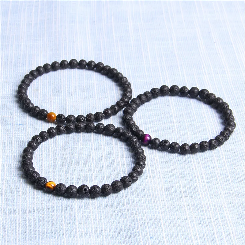 6 мм полированный синий красный тигровый глаз Круглый браслет с бусинами для