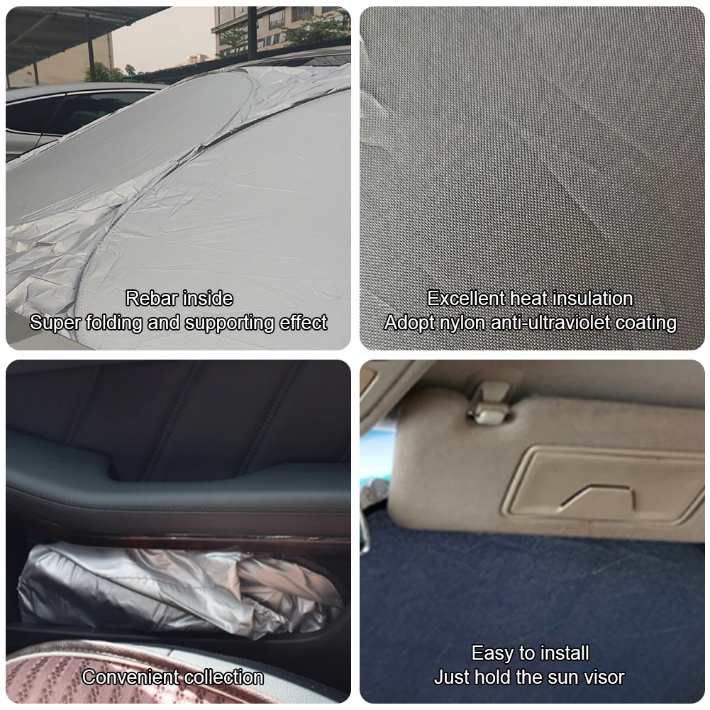 

150 X 70cm Car Sunshade Sun Shade Front Rear Window Film Windshield Visor Cover UV Protect Reflector Car-styling High Quality