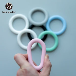 Кольцо детское из пищевого силикона с отверстием, 65 мм, 10 шт.