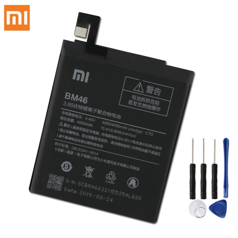XaioMi аккумулятор BM46 для Xiaomi Redmi Note 3 Pro Redrice Note3 подлинный Сменный аккумулятор для телефона 4050 мАч
