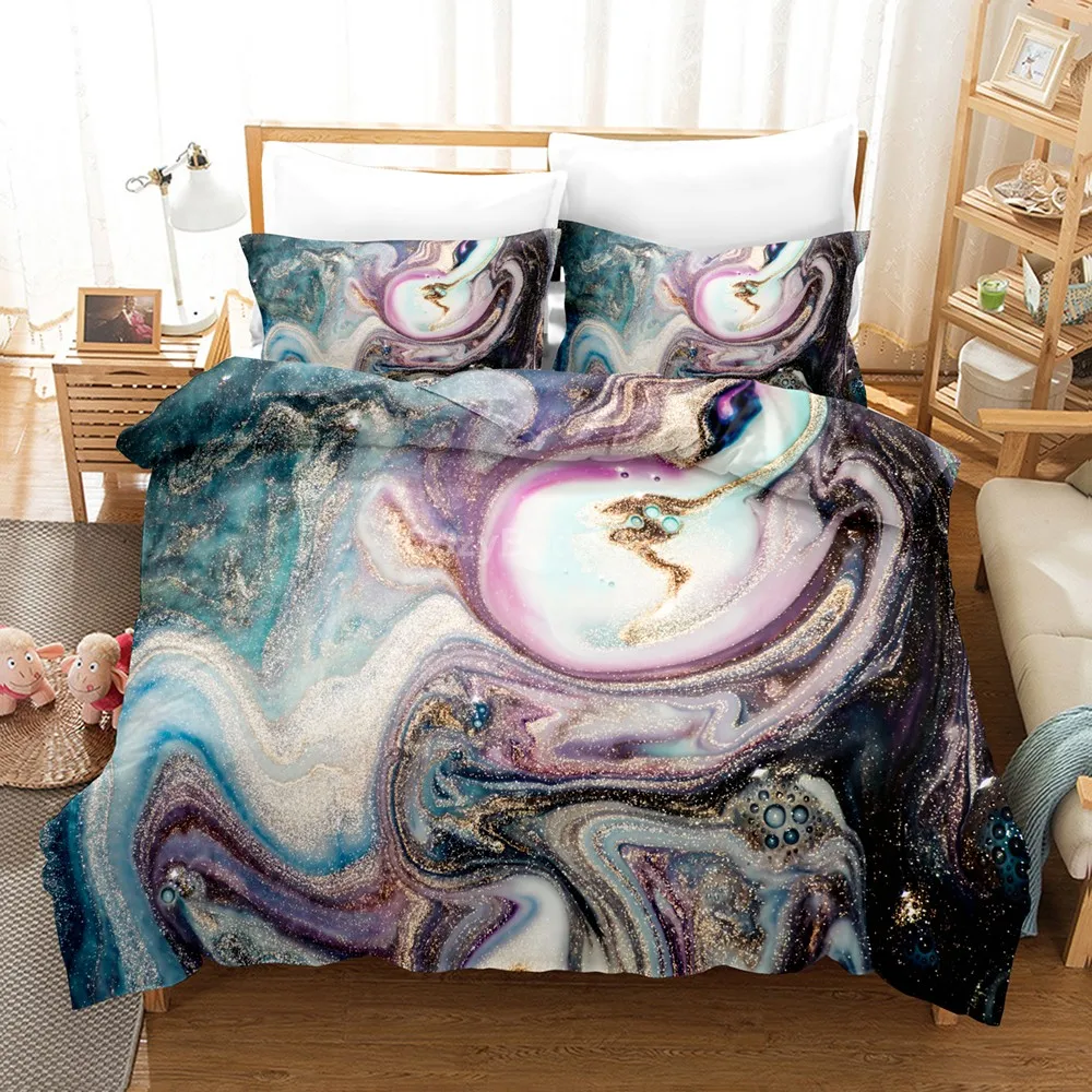 

Flow Gold Marble Pattern Bedding Set 3d Duvet Cover Sets Comforter Bed Linen Twin Queen King Single Size Fashion Luxury Art