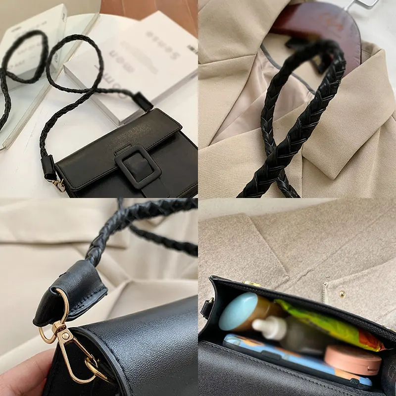 

New PU Leather Women Shoulder Bag Messenger Bag Fashion Solid Color Designs Armpit Bags For Ladies Travel Small Handbags Pouch