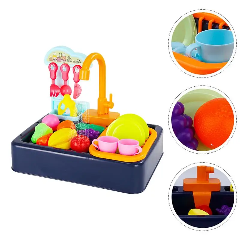 

1 Set Children Toys Lovely Good Durable Funny Electric Dishwasher Toy Play House Toy