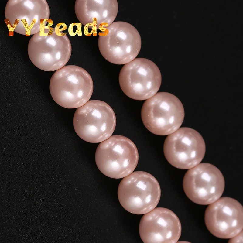 

5A Quality Natural Pink Seashell Pearls Beads Round Loose Beads For Jewelry Making DIY Charm Necklaces Earrings 4-12mm Wholesale