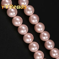 5a quality natural pink seashell pearls beads round loose beads for jewelry making diy charm necklaces earrings 4 12mm wholesale