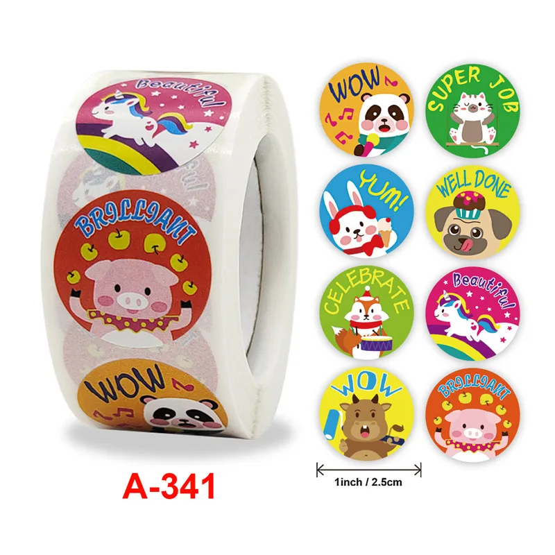 

100 Pcs Cartoon Cute Cat Animal Stickers For School Reward Label Classroom Decoration Encouragement Sticker Student Teacher