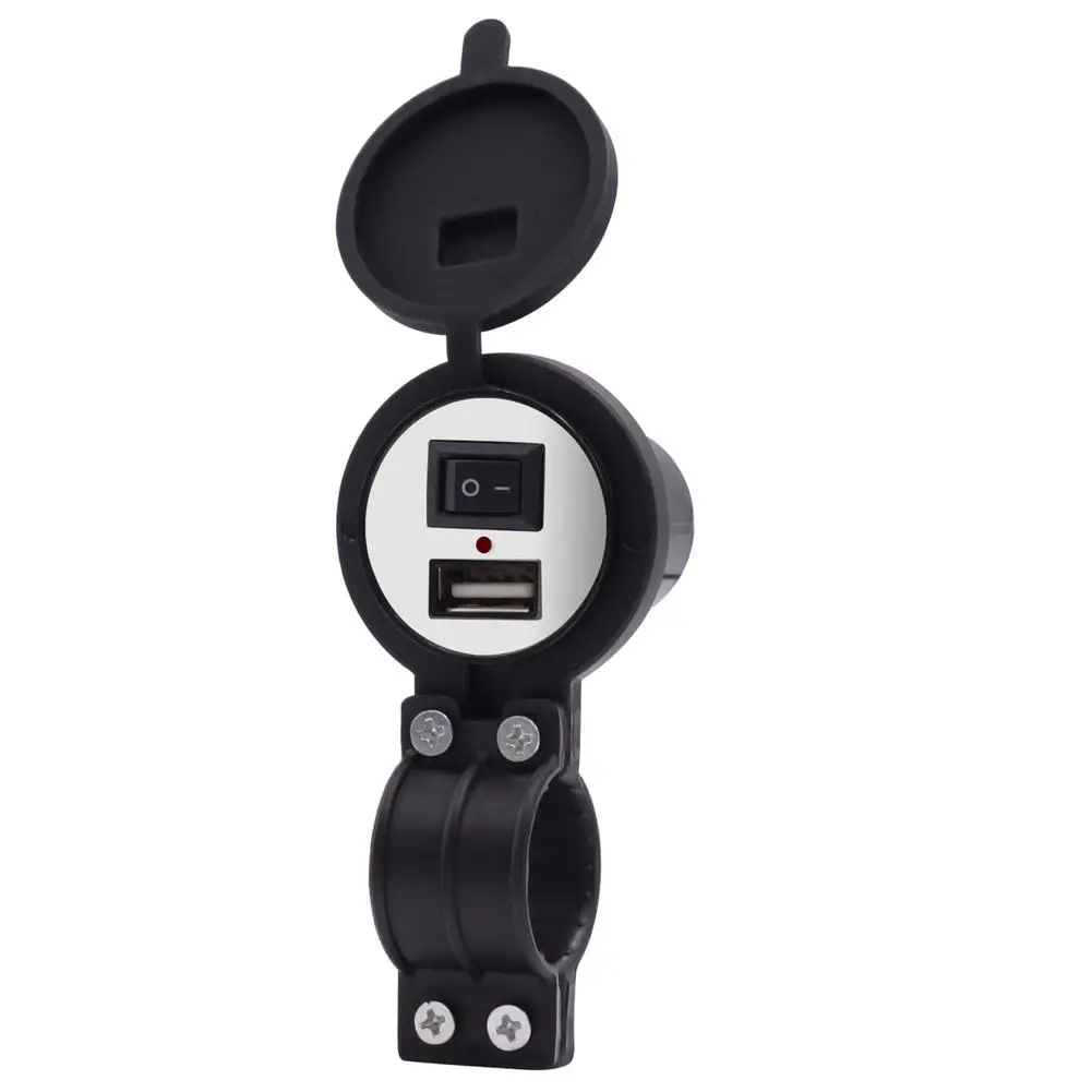 

USB-адаптер для мотоцикла, прочное водонепроницаемое зарядное устройство с выключателем, для 12 В/24 В мотоцикла, квадроцикла, лодки, морского RV