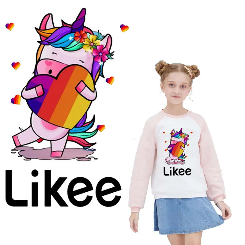 Likee нашивки в форме единорога наклейки с помощью утюга термоклейкие клейкие для