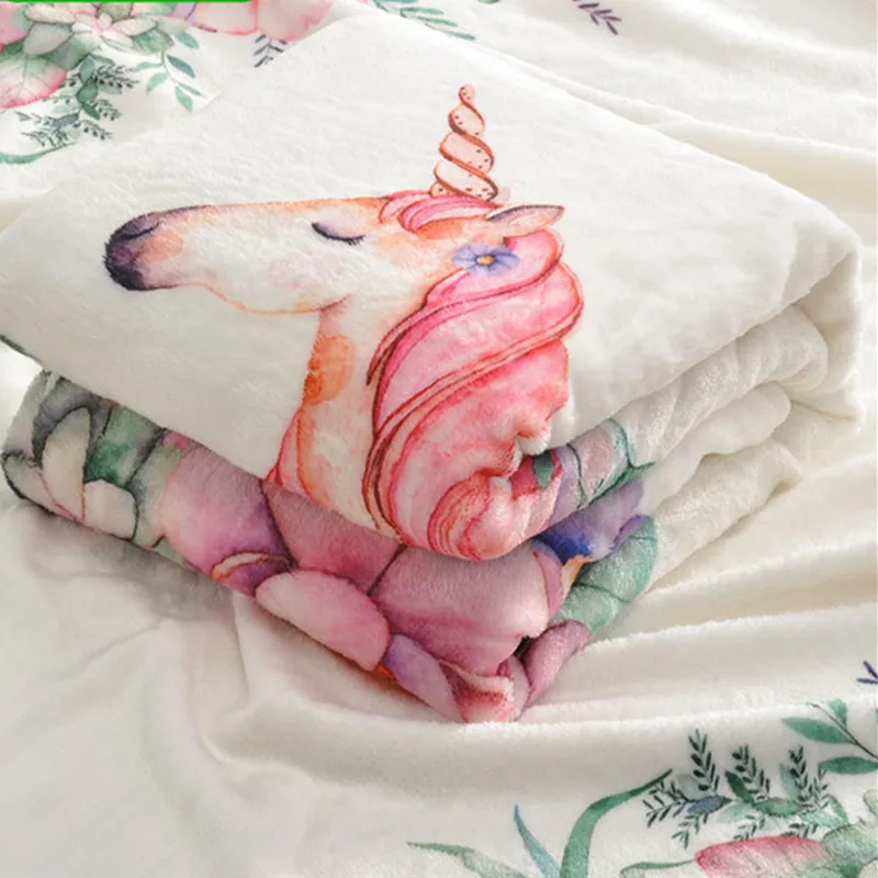 Baby Milestone Blanket Newborn Posing Photography Props Unicorn Monthly Flannel Photoshoot Accessories 100x150cm | Мать и ребенок
